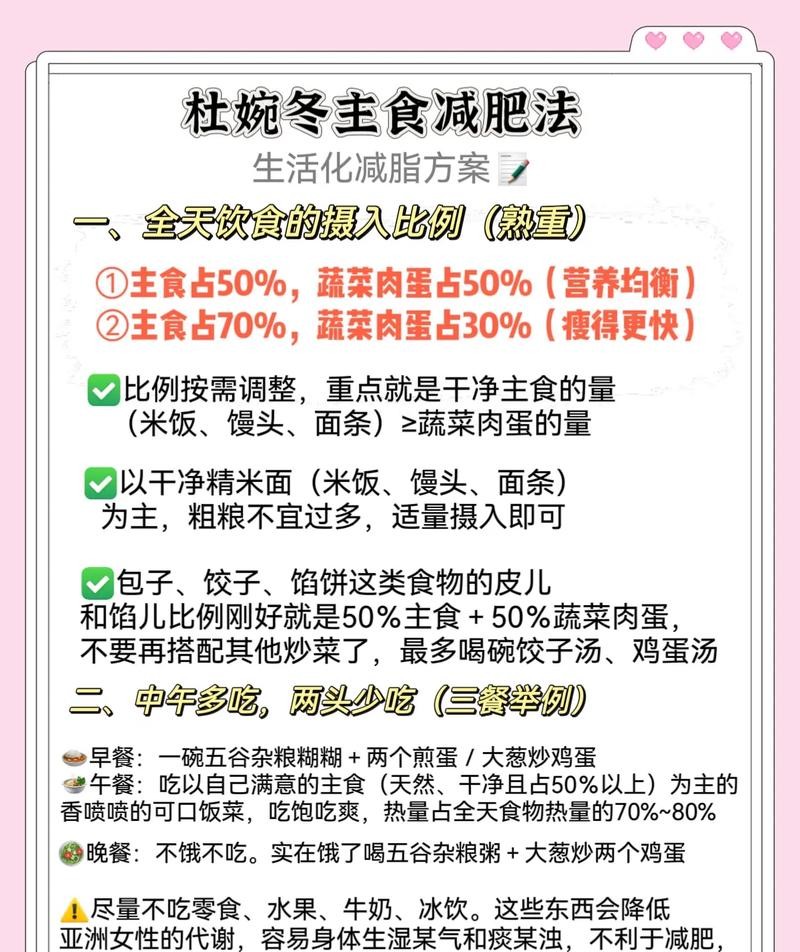杜婉冬减肥食谱：轻松瘦身不反弹，告别节食痛苦！